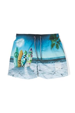 Blue Niko photograph-print swim shorts MOLO KIDS | 8S24P4033430